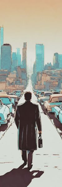 Mann auf dem weg zum Erfolg